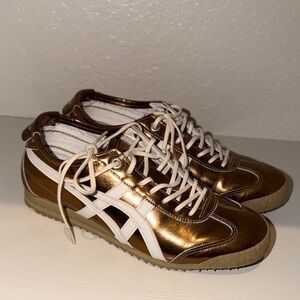 Onitsuka Tiger by Asics Metallic Gold and White Sneakers